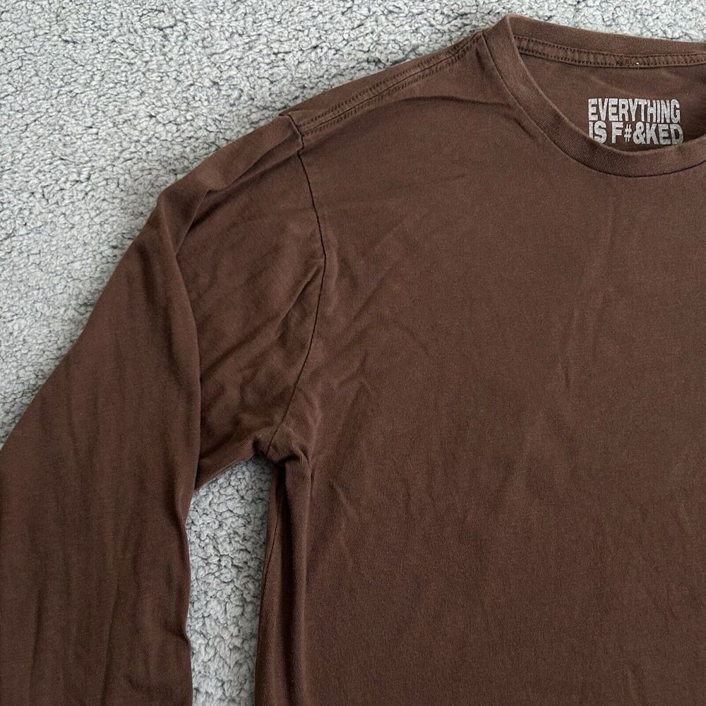 Everything Is Fcked Mens Large Long Sleeve Pullover Shirt Transportation Truckin - Picture 4 of 15